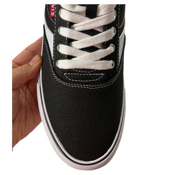 Levis Mens Fashion Sneaker Size 9.5 Black White Lace up Stylish Comfortable Shoe - Picture 8 of 13